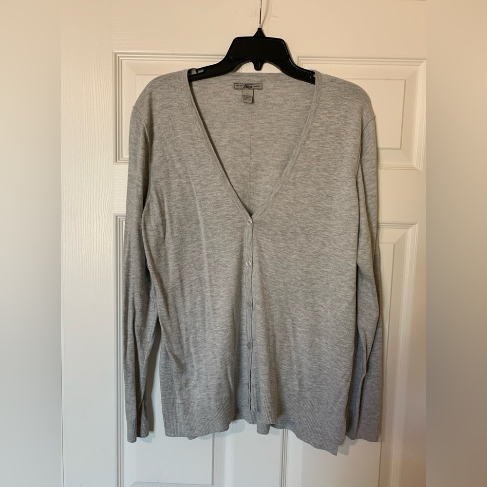 Bass Women's Light Gray Cardigan Sweater XL‎